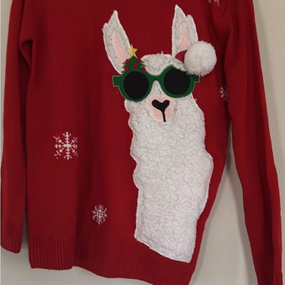 Red Llama Sweater